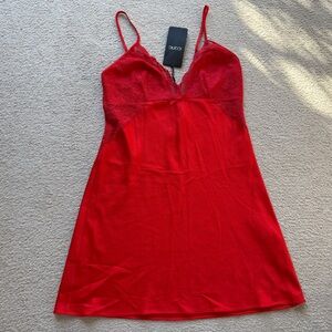 WOMEN ICONIC SLEEP LOUNGE RED LACE V BACK NIGHTGOWN Slip Gown Chemise Lingerie 6